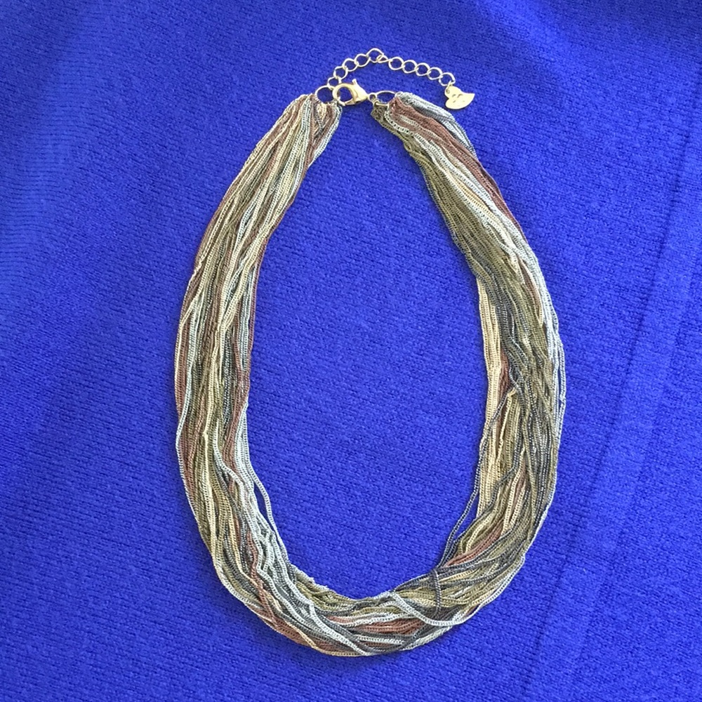 NWOT multi colored, multi fine chain necklace